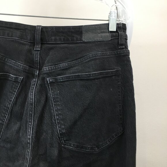 MADEWELL 5 Pocket Logo Hardware Dark Gray/Black Denim Curvy 90's Straight Jeans - Picture 10 of 12